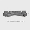 image:imageSignature Design by Ashley 5Piece Power Reclining Sectional Sofa GrayLeft U Shape