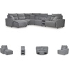 image:imageSignature Design by Ashley 5Piece Power Reclining Sectional Sofa GrayLeft U Shape