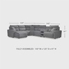 image:imageSignature Design by Ashley 5Piece Power Reclining Sectional Sofa GrayLeft U Shape