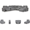 image:imageSignature Design by Ashley 5Piece Power Reclining Sectional Sofa GrayRight U Shape