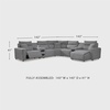 image:imageSignature Design by Ashley 5Piece Power Reclining Sectional Sofa GrayRight U Shape
