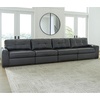 image:imageSignature Design by Ashley Brindley Pier 4Piece Leather Modular Sectional4Piece Sectional