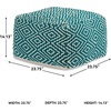 image:imageSignature Design by Ashley Brynnsen Casual Handwoven Geometric Pouf Green amp WhiteGreen and White