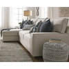 image:imageSignature Design by Ashley Chevron Pouf Ottoman Blue Denim Foot RestBlue  White