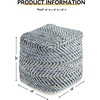 image:imageSignature Design by Ashley Chevron Pouf Ottoman Blue Denim Foot RestBlue  White