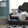 image:imageSignature Design by Ashley Chevron Pouf Ottoman Blue Denim Foot RestBlue  White