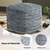 image:imageSignature Design by Ashley Chevron Pouf Ottoman Blue Denim Foot RestBlue  White