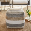 image:imageSignature Design by Ashley Chevron Pouf Ottoman Blue Denim Foot RestMulti Brown