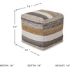 image:imageSignature Design by Ashley Chevron Pouf Ottoman Blue Denim Foot RestMulti Brown