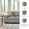 image:imageSignature Design by Ashley Fanciful Loveseat Stone 2 Seat CouchIron