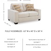 image:imageSignature Design by Ashley Fanciful Loveseat Stone 2 Seat CouchStone
