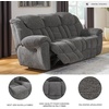 image:imageSignature Design by Ashley Foreside Contemporary Stain Resistant Manual Reclining Sofa GrayContemporary