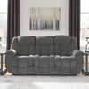 image:imageSignature Design by Ashley Foreside Contemporary Stain Resistant Manual Reclining Sofa GrayContemporary