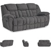 image:imageSignature Design by Ashley Foreside Contemporary Stain Resistant Manual Reclining Sofa GrayContemporary