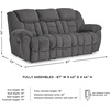 image:imageSignature Design by Ashley Foreside Contemporary Stain Resistant Manual Reclining Sofa GrayContemporary