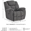image:imageSignature Design by Ashley Foreside Contemporary Stain Resistant Manual Reclining Sofa GrayRecliner