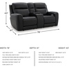 image:imageSignature Design by Ashley Leather Power Reclining Loveseat with ConsoleBlack