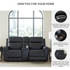 image:imageSignature Design by Ashley Leather Power Reclining Loveseat with ConsoleBlack