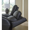 image:imageSignature Design by Ashley Leather Power Reclining Loveseat with ConsoleBlack
