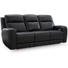 image:imageSignature Design by Ashley Leather Power Reclining Loveseat with ConsoleBlack