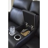 image:imageSignature Design by Ashley Leather Power Reclining Loveseat with ConsoleBlack