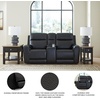 image:imageSignature Design by Ashley Leather Power Reclining Loveseat with ConsoleBlack