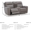 image:imageSignature Design by Ashley Leather Power Reclining Loveseat with ConsoleGrey