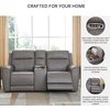 image:imageSignature Design by Ashley Leather Power Reclining Loveseat with ConsoleGrey