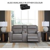 image:imageSignature Design by Ashley Leather Power Reclining Loveseat with ConsoleGrey