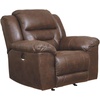 image:imageSignature Design by Ashley Power Reclining Faux Leather Sofa StonelandBrown