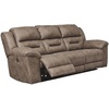 image:imageSignature Design by Ashley Power Reclining Faux Leather Sofa StonelandGrey