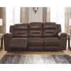 image:imageSignature Design by Ashley Power Reclining Faux Leather Sofa StonelandGrey