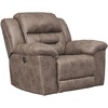image:imageSignature Design by Ashley Power Reclining Faux Leather Sofa StonelandGrey