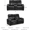 image:imageSignature Design by Ashley Power Reclining Loveseat with Console GrayBlack