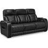 image:imageSignature Design by Ashley Power Reclining Loveseat with Console GrayBlack