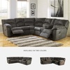 image:imageSignature Design by Ashley Reclining Sectional Sofa Pewter TamboGrey