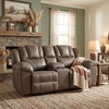 image:imageSignature Design by Ashley Reclining Sofa Windsley Pillow Top CouchReclining Loveseat with Console