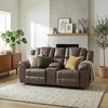 image:imageSignature Design by Ashley Reclining Sofa Windsley Pillow Top CouchReclining Loveseat with Console