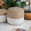 image:imageSignature Design by Ashley Sweed Valley Jute amp Cotton Pouf 19 x 19 Inches Beige amp WhiteWhite