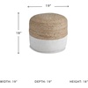 image:imageSignature Design by Ashley Sweed Valley Jute amp Cotton Pouf 19 x 19 Inches Beige amp WhiteWhite