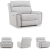 image:imageSignature Design by Ashley Tealwell Contemporary Power Recliner with Adjustable Headrest and USB Charging Port Light Gray