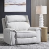 image:imageSignature Design by Ashley Tealwell Contemporary Power Recliner with Adjustable Headrest and USB Charging Port Light Gray