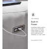 image:imageSignature Design by Ashley Tealwell Contemporary Power Recliner with Adjustable Headrest and USB Charging Port Light Gray