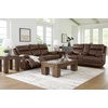 image:imageSignature Design by Ashley VonRyan Power Reclining Sofa Top Grain Leather Seating ZeroGravity Recliner Couch Living Room Furniture Tobacco Brown 92InchSofa