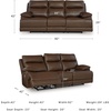 image:imageSignature Design by Ashley VonRyan Power Reclining Sofa Top Grain Leather Seating ZeroGravity Recliner Couch Living Room Furniture Tobacco Brown 92InchSofa