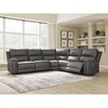 image:imageSignature Design by Ashley 5Piece Leather Power Reclining SectionalGrey