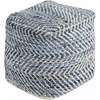 image:imageSignature Design by Ashley Chevron Pouf Ottoman Blue Denim Foot RestBlue  White