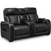 image:imageSignature Design by Ashley Power Reclining Loveseat with Console GrayBlack
