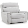 image:imageSignature Design by Ashley Tealwell Contemporary Power Recliner with Adjustable Headrest and USB Charging Port Light Gray