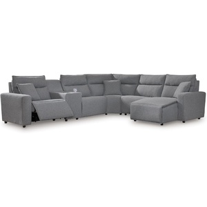 image:imageSignature Design by Ashley 5Piece Power Reclining Sectional Sofa GrayRight U Shape
